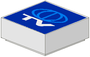 Tile 1 x 1 with TV Globe Logo Pattern