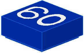 Tile 1 x 1 with White '60' Pattern