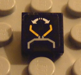 Tile 1 x 1 with Crane and Arrows Pattern (Sticker) - Set 8479