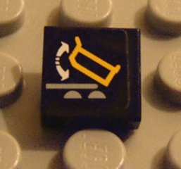 Tile 1 x 1 with Dump Truck and Arrows Pattern (Sticker) - Set 8479