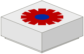 Tile 1 x 1 with Red/Blue Flower Pattern