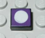 Tile 1 x 1 with Purple Top and White Circle Pattern