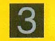 Tile 1 x 1 with Silver Number 3 Pattern