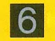 Tile 1 x 1 with Silver Number 6 Pattern