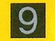 Tile 1 x 1 with Silver Number 9 Pattern