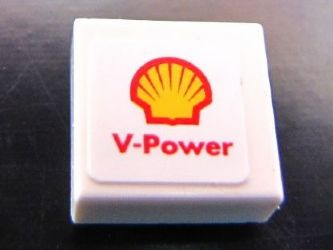 Tile 1 x 1 with Shell Logo and 'V-Power' Pattern (Sticker) - Set 30190