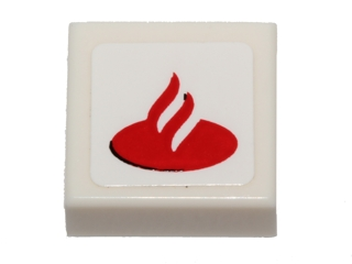 Tile 1 x 1 with Santander Logo Pattern (Sticker) - Set 40190