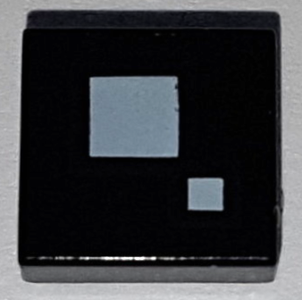 Tile 1 x 1 with 2 White Squares Pattern (BrickHeadz Square Eye)