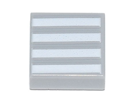Tile 1 x 1 with 4 White Stripes Pattern