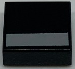 Tile 1 x 1 with White Line Pattern