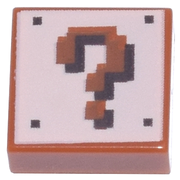 Tile 1 x 1 with Super Mario Pixelated Question Mark Block Pattern