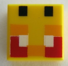 Tile 1 x 1 with Angry Bee Eyes Minecraft Pixelated Pattern