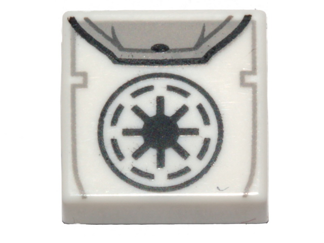 Tile 1 x 1 with Black SW Galactic Republic Logo Backpack Pattern