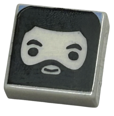 Tile 1 x 1 with Male Head with Smile, Black Beard, Eyebrows, and Hair Pattern (HP Rubeus Hagrid)