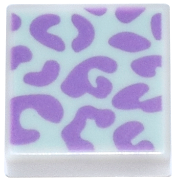 Tile 1 x 1 with Medium Lavender Rosettes on Light Aqua Background Pattern
