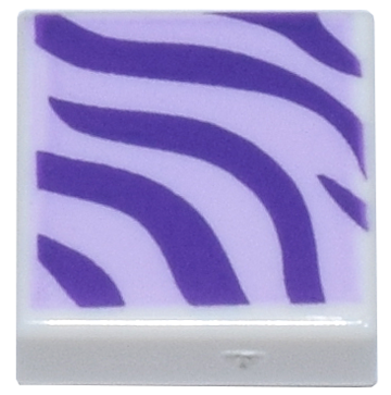 Tile 1 x 1 with Dark Purple Animal Stripes on Lavender Background Pattern