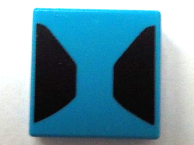 Tile 1 x 1 with Black Trapezoids Pattern