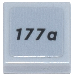 Tile 1 x 1 with Black '177a' Pattern (Sticker) - Set 76218