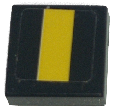 Tile 1 x 1 with Yellow Stripe Pattern (Sticker) - Set 42151
