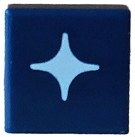 Tile 1 x 1 with White Star / Sparkle Pattern