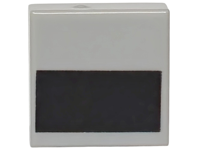 Tile 1 x 1 with Black Rectangle Stripe Pattern