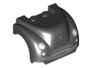 Vehicle, Mudguard 3 x 4 x 2 with Flat Top, Steep Front and Curved Fenders with Headlights, Grille, Curved Bumper and Smile with Teeth Pattern (Sheriff)