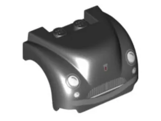 Vehicle, Mudguard 3 x 4 x 2 with Flat Top, Steep Front and Curved Fenders with Headlights, Grille, Curved Bumper and Smile with Teeth Pattern (Sheriff)