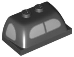 Windscreen 2 x 4 x 1 1/3 with Silver Side Windows and Split Rear Window Pattern