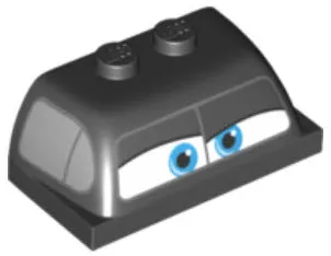 Windscreen 2 x 4 x 1 1/3 with Front Window with Dark Azure Eyes and Side Door Windows Pattern