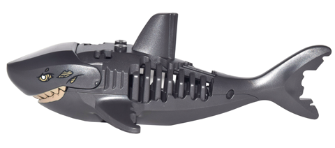 Shark with Bones and Gills with White Eyes, Dark Tan Sinews and Teeth Ghost / Zombie Pattern