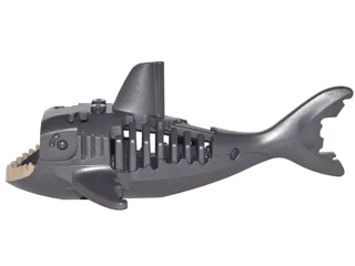 Shark Body with Bones and Gills with Dark Tan Teeth Ghost / Zombie Pattern