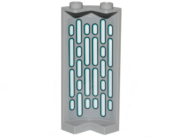 Cylinder Quarter 2 x 2 x 5 with 1 x 1 Cutout with Blue and White Bars (SW Wall Lights) Pattern on Inside (Sticker) - Sets 75216 / 75324