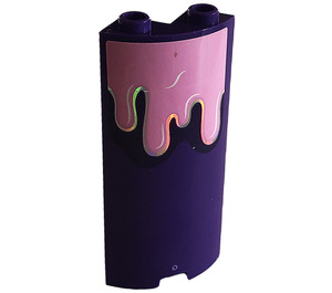 Cylinder Quarter 2 x 2 x 5 with 1 x 1 Cutout with Bright Pink Melting Ice Cream with Silver Highlights Pattern Model Left Side (Sticker) - Set 41687