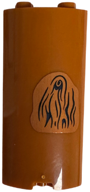 Cylinder Quarter 2 x 2 x 5 with Black Wood Grain and Small Black Knot Pattern (Sticker) - Set 42652