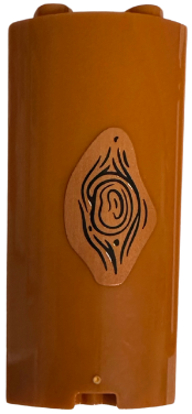 Cylinder Quarter 2 x 2 x 5 with Black Wood Grain and Large Black Knot Pattern (Sticker) - Set 42652