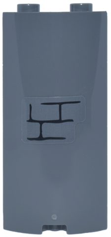 Cylinder Quarter 2 x 2 x 5 with 1 x 1 Cutout with Black Brick Wall Pattern (Sticker) - Set 76467