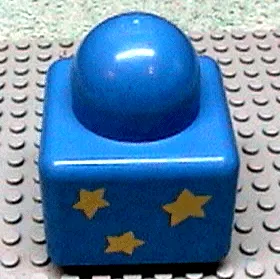 Primo Brick 1 x 1 with 3 Yellow Stars Pattern