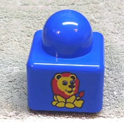 Primo Brick 1 x 1 with Lion Pattern and Monkey on Opposite Sides Pattern