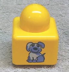 Primo Brick 1 x 1 with Dog Pattern and Rabbit on Opposite Sides Pattern