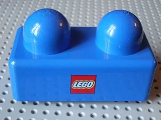 Primo Brick 1 x 2 with LEGO Logo Pattern