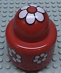 Primo Brick, Round Rattle 1 x 1 with Flower Pattern