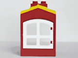 Duplo Building with Chimney, Cutout for Door / Window, and Fixed Yellow Shingles with White Window (31028c01 / 31022)