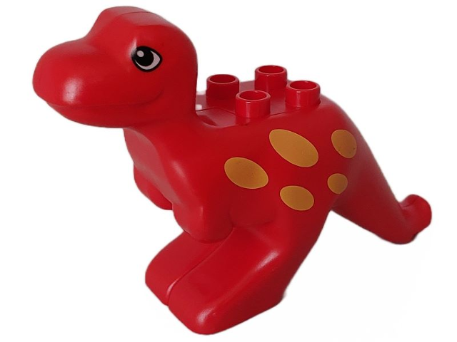 Duplo Dinosaur Tyrannosaurus rex Adult with Eyes and Yellow Spots Pattern