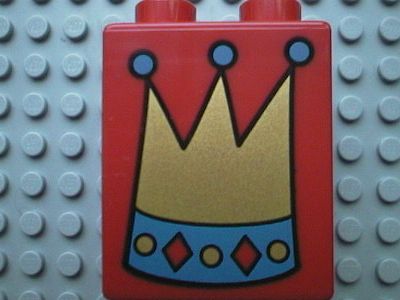 Duplo, Brick 2 x 2 x 2 with Crown Pattern