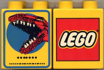 Duplo, Brick 2 x 2 x 2 with The LEGO Store Orlando 2005 Re-Opening Pattern (Dots Instead of Words Version)