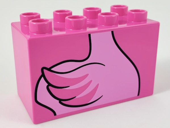 Duplo, Brick 2 x 4 x 2 with Flamingo Body Pattern