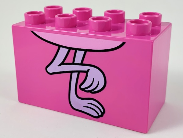 Duplo, Brick 2 x 4 x 2 with Flamingo Feet Pattern