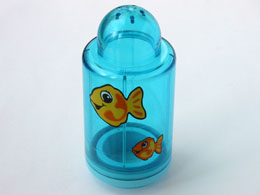 Primo Brick, Round 1 x 1 x 2 with Shaker Top with Fish Pattern