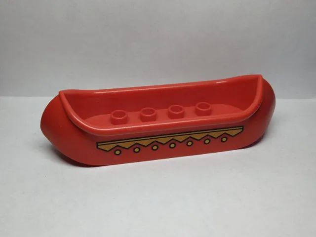 Duplo Canoe 2 x 8 with Yellow Zigzag Line and Dots Pattern