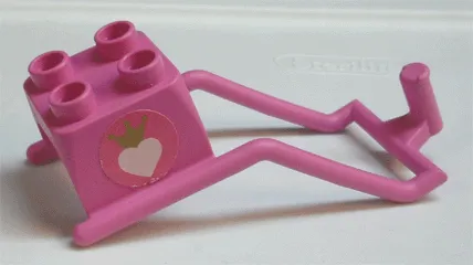 Duplo Animal Accessory Horse Harness with Heart and Crown Pattern on Both Sides (Stickers) - Set 4828